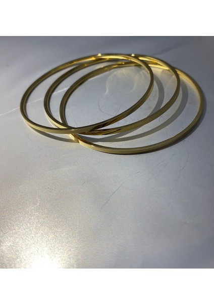 Stainles Steel Altın Kaplama Üçlü Çelik Bilezik