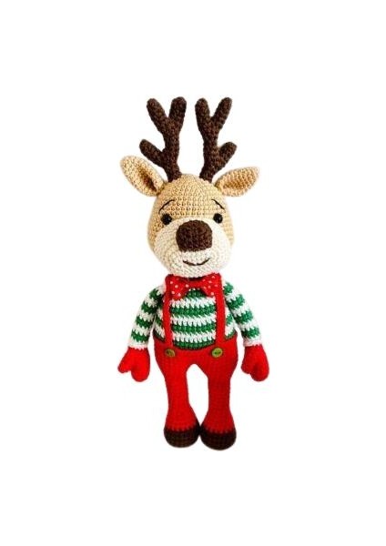 Amigurumi Yılbaşı Geyiği Organik Örgü Oyuncak