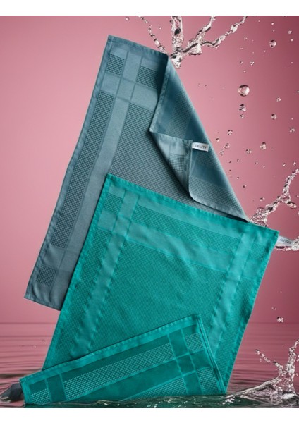 Aliva's Premium Mikrofiber Sihirli Temizlik Bezi 2'li Set - Kurulama ve Cam Bezi 40X60 cm Gri ve Yeşil Renk fırsatları