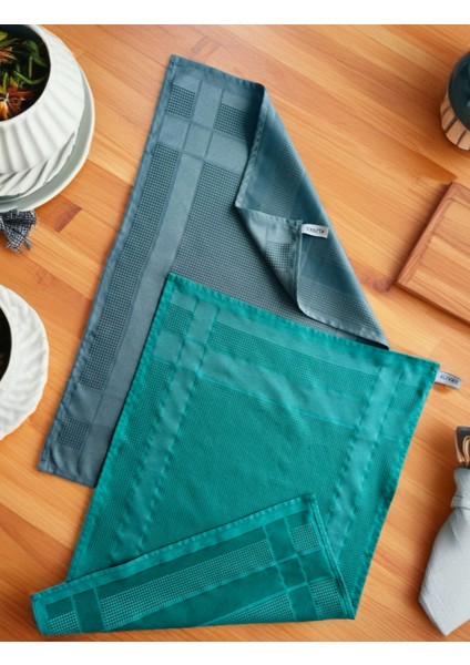 Aliva's Premium Mikrofiber Sihirli Temizlik Bezi 2'li Set - Kurulama ve Cam Bezi 40X60 cm Gri ve Yeşil Renk modelleri