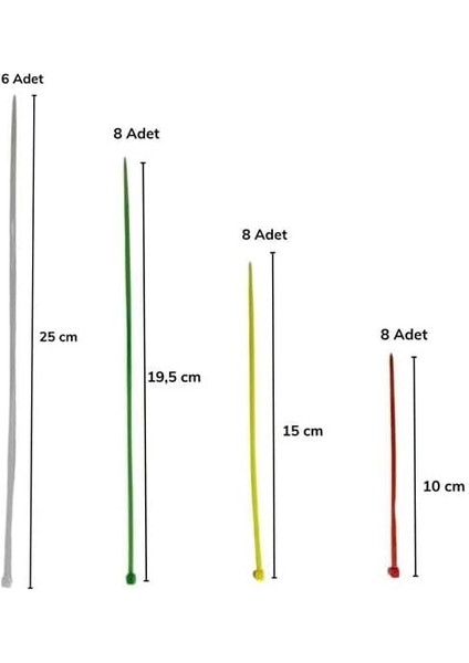Outlet 30 Parça Plastik Kablo Kelepçe Seti Kablo Düzenleyici Bağlama modelleri