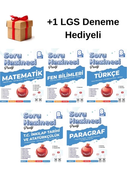 Nartest 2026 8.sınıf Prestij Matematik,fen,türkçe,tarih,paragraf Soru Hazinesi +1 Lgs Deneme Hediye