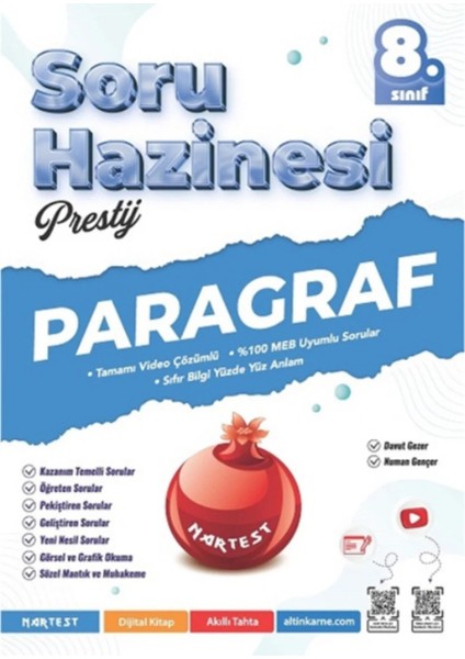 Nartest 2026 8.sınıf Prestij Matematik,fen,türkçe,tarih,paragraf Soru Hazinesi +1 Lgs Deneme Hediye