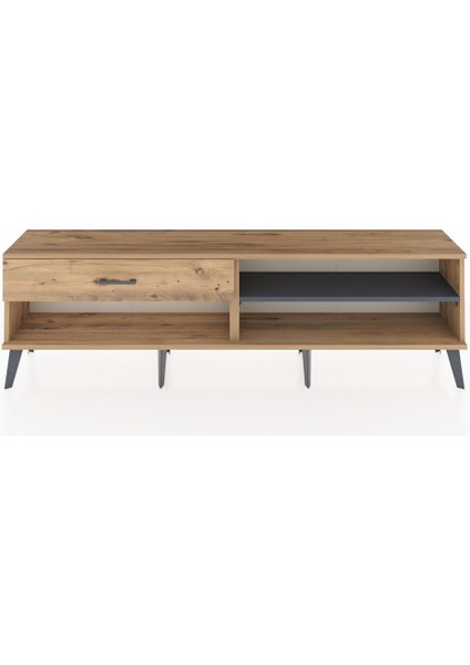 Arges Tv Ünitesi Tek Raflı Tek Çekmeceli 176X30X51 Çam-Antrasit/çam