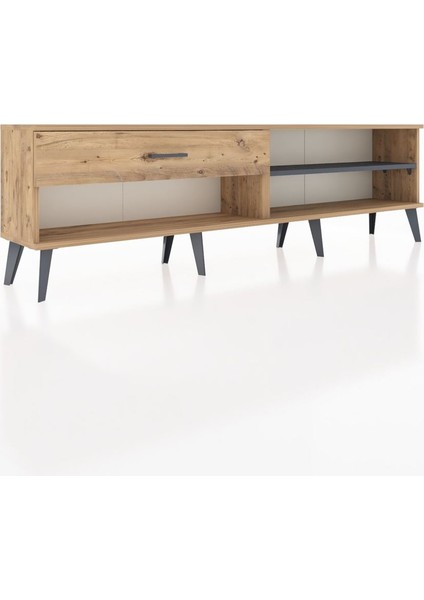 Arges Tv Ünitesi Tek Raflı Tek Çekmeceli 176X30X51 Çam-Antrasit/çam fiyatları