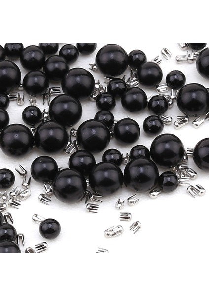 10 mm Deliksiz Çakma Inci Siyah 100 Adet Çivisi ile Birlikte