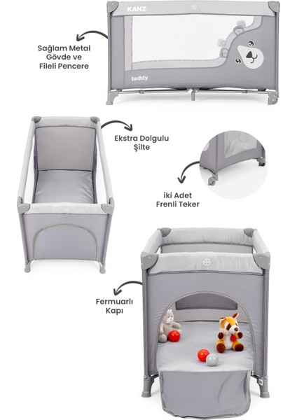 Teddy Oyun Parkı ve Park Yatak Gri 60 x 120 fiyatları