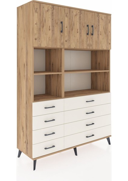 Hyperion Dolap 8 Raflı 8 Çekmeceli 3 Kapaklı 132X44X195 Çam-Çam/aytaşı fiyatları