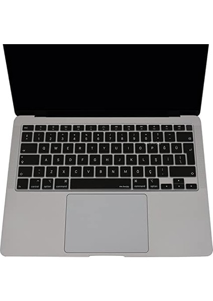 MacBook Air Klavye Koruyucu - 13INÇ M1 A2337,A2179 Uyumlu - Türkçe Q Düzen - Silikon Ince Kaplama - Toz ve Sıvı Koruması - Uk Iso Klavyeyi Türkçeye Çevirme Desteği Siyah modelleri