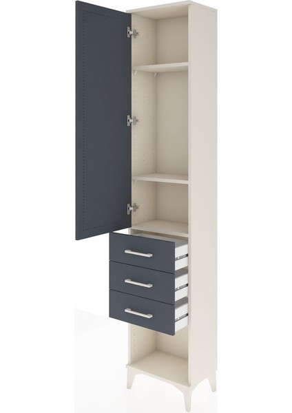 Arges Dolap 3 Raflı 3 Çekmeceli Tek Kapaklı 44X30X221 Aytaşı-Antrasit fırsatları