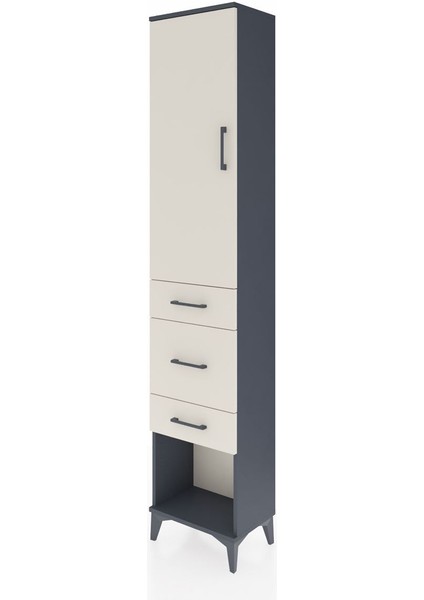 Arges Dolap 3 Raflı 3 Çekmeceli Tek Kapaklı 44X30X221 Antrasit-Aytaşı modelleri