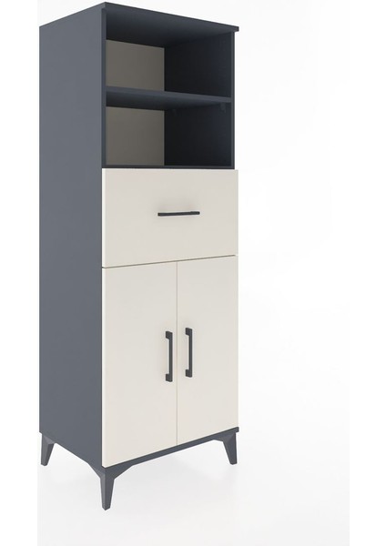 Hyperion Dolap 3 Raflı Tek Çekmeceli 2 Kapaklı 60X44X163 Antrasit-Aytaşı fiyatları