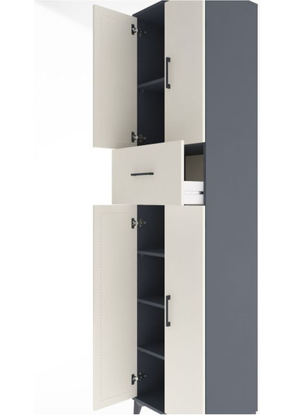 Hyperion Dolap 5 Raflı Tek Çekmeceli 4 Kapaklı 60X44X243 Antrasit-Aytaşı indirimleri