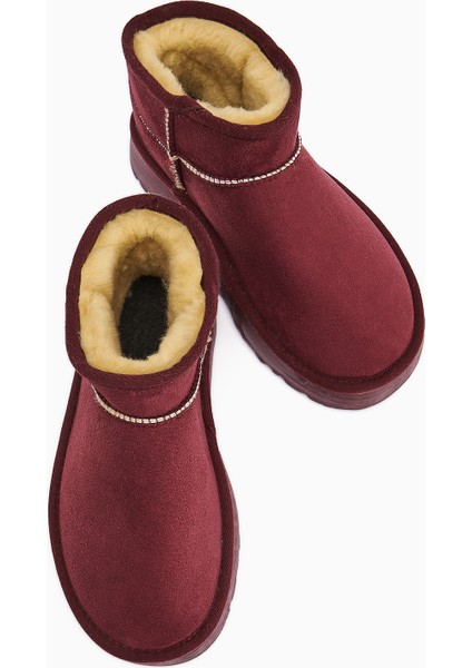 Lilly-Anne Bordo Süet Içi Kürklü Kısa Bot modelleri