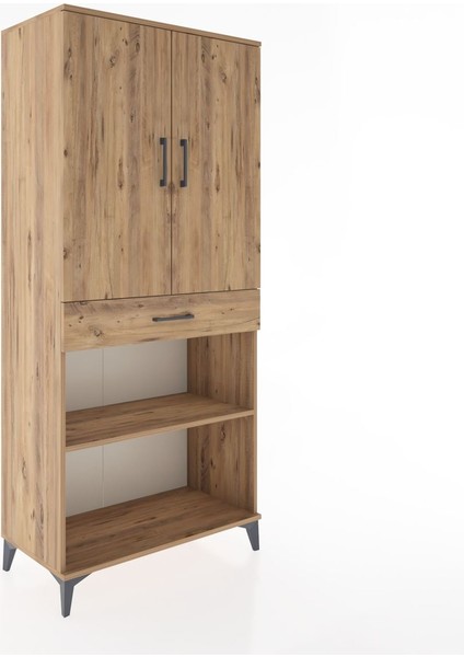 Hyperion Dolap 4 Raflı Tek Çekmeceli 2 Kapaklı 88X44X195 Çam-Çam fiyatları