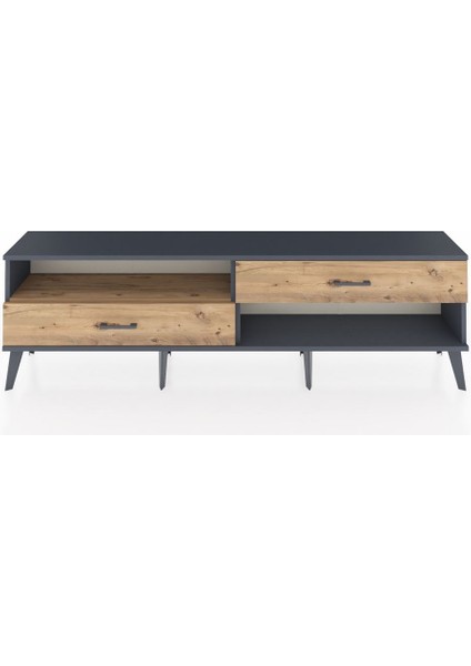 Arges Tv Ünitesi Tek Raflı 2 Çekmeceli 176X30X51 Antrasit-Çam/çam