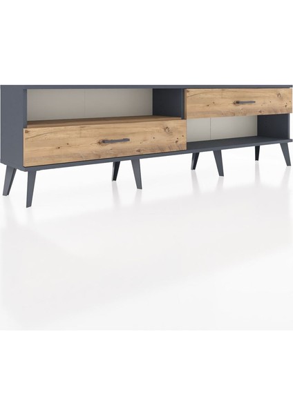 Arges Tv Ünitesi Tek Raflı 2 Çekmeceli 176X30X51 Antrasit-Çam/çam fiyatları