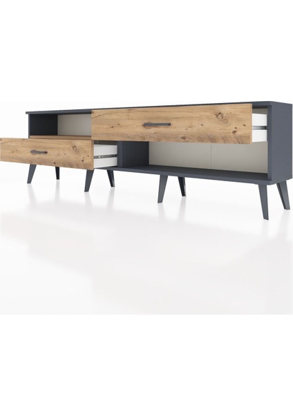 Arges Tv Ünitesi Tek Raflı 2 Çekmeceli 176X30X51 Antrasit-Çam/çam fırsatları