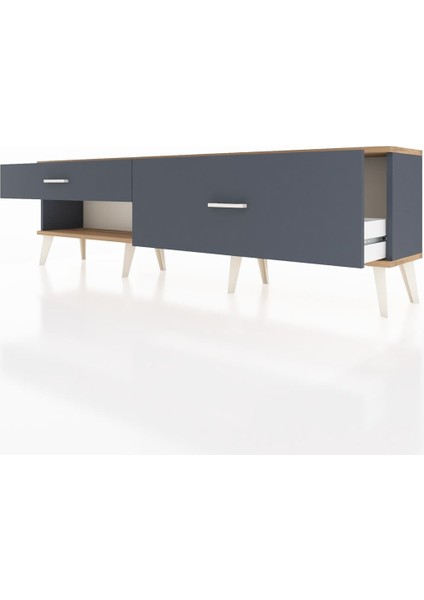 Arges Tv Ünitesi 2 Çekmeceli 176X30X51 Antrasit-Çam/antrasit fırsatları