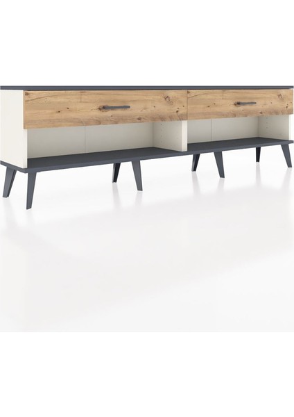 Arges Tv Ünitesi 2 Çekmeceli 176X30X51 Aytaşı-Antrasit/çam fiyatları