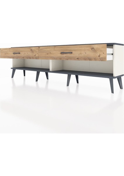 Arges Tv Ünitesi 2 Çekmeceli 176X30X51 Aytaşı-Antrasit/çam fırsatları