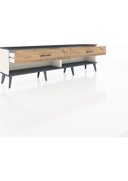 Arges Tv Ünitesi 2 Çekmeceli 176X30X51 Aytaşı-Antrasit/çam indirimleri