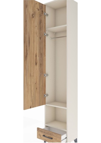 Arges Dolap 3 Raflı Tek Çekmeceli Tek Askılı 44X30X221 Aytaşı-Çam indirimleri