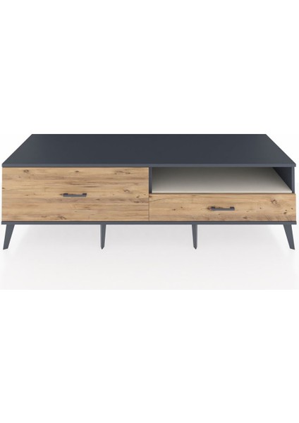 Kronos Tv Ünitesi Tek Raflı 2 Çekmeceli 176X59X51 Antrasit-Aytaşı/çam