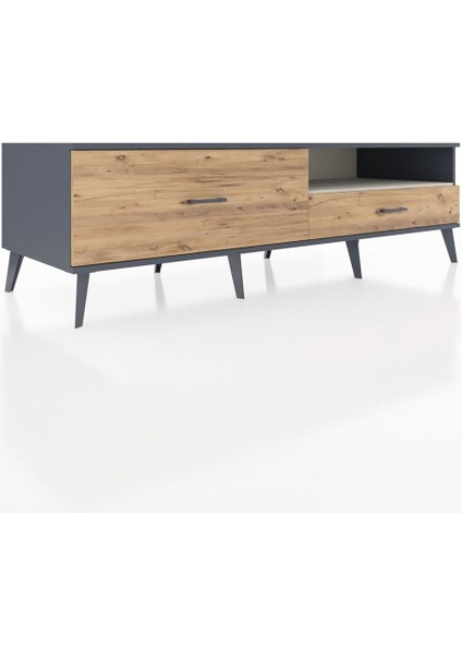 Kronos Tv Ünitesi Tek Raflı 2 Çekmeceli 176X59X51 Antrasit-Aytaşı/çam fiyatları