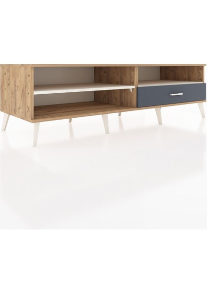 Kronos Tv Ünitesi 2 Raflı Tek Çekmeceli 176X59X51 Çam-Aytaşı/antrasit fiyatları