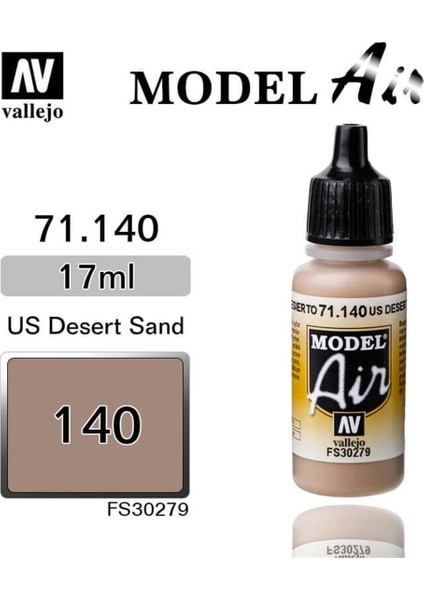 71140 18 Ml. Us Desert Sand, Model Air Serisi Model Boyası