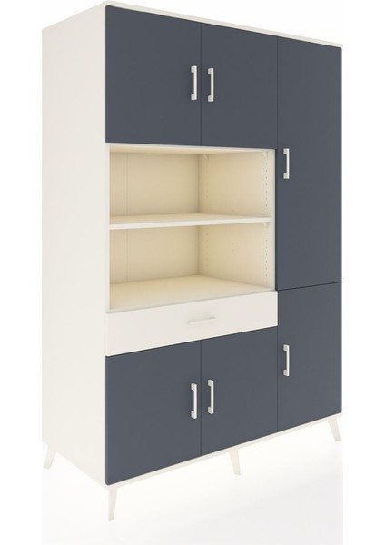 Kronos Dolap 10 Raflı Tek Çekmeceli 6 Kapaklı 132X59X195 Aytaşı-Antrasit/aytaşı fiyatları