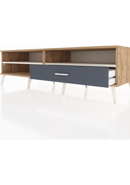 Kronos Tv Ünitesi 2 Raflı Tek Çekmeceli 176X59X51 Çam-Aytaşı/antrasit fırsatları