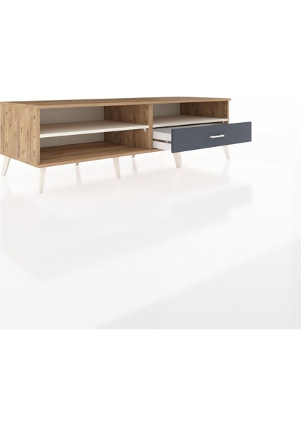 Kronos Tv Ünitesi 2 Raflı Tek Çekmeceli 176X59X51 Çam-Aytaşı/antrasit indirimleri