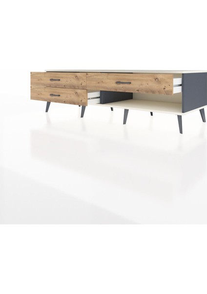 Kronos Tv Ünitesi 3 Çekmeceli 176X59X51 Antrasit-Aytaşı/çam modelleri