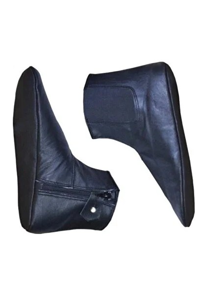 Mest - Koyun Derisi Tek Lastikli - Fermuarlı Miflonlu Mest - Su Geçirmez Kışlık Mest - Bir tarafı lastik bir tarafı fermuarlı - 37 Numara - Siyah