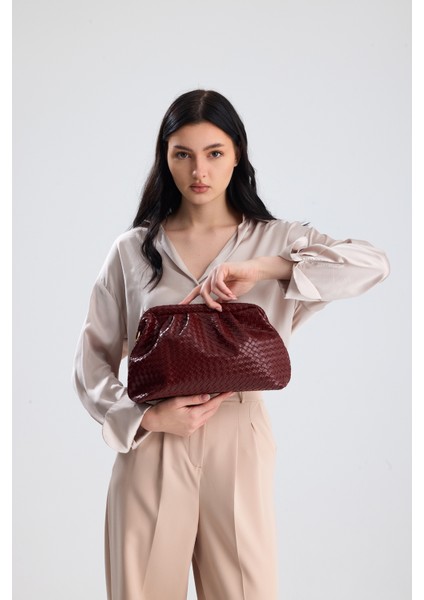 Liora Bordo Örgü Detaylı Portföy Kadın Omuz, Kol ve El Çantası