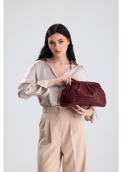 Liora Bordo Örgü Detaylı Portföy Kadın Omuz, Kol ve El Çantası