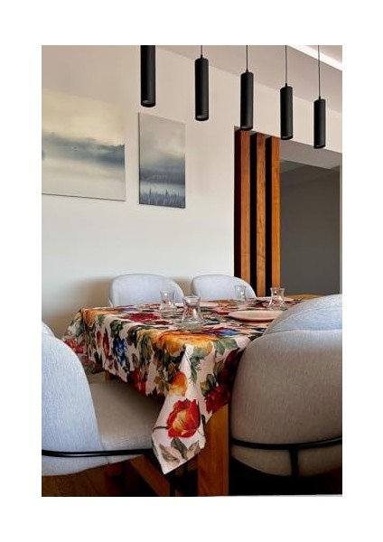 & Laurel Baskılı Yıkanabilir Masa Örtüsü Mutfak Bahçe Piknik Masa Örtüsü (140X140) fiyatları