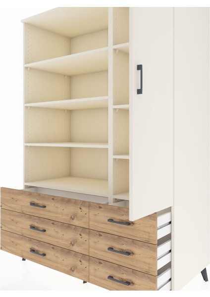 Kronos Dolap 8 Raflı 6 Çekmeceli Tek Kapaklı 132X59X195 Aytaşı-Aytaşı/çam fırsatları