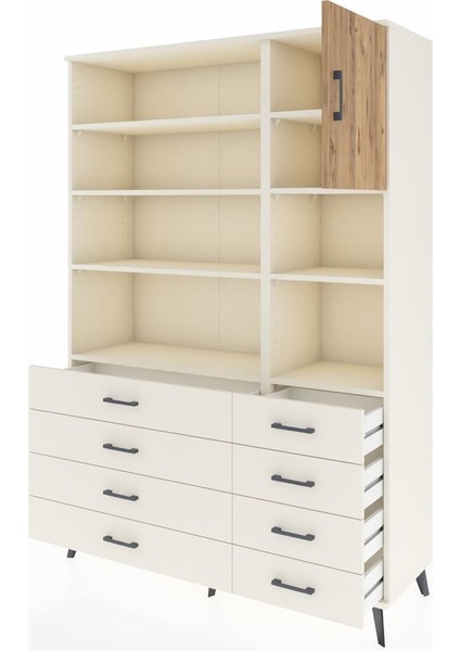 Hyperion Dolap 8 Raflı 8 Çekmeceli Tek Kapaklı 132X44X195 Aytaşı-Çam/aytaşı modelleri