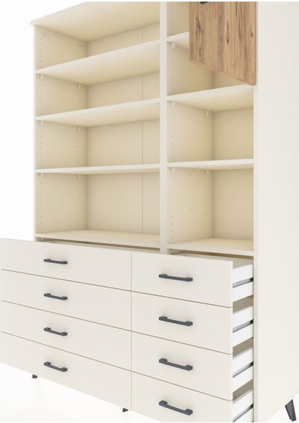 Hyperion Dolap 8 Raflı 8 Çekmeceli Tek Kapaklı 132X44X195 Aytaşı-Çam/aytaşı fırsatları