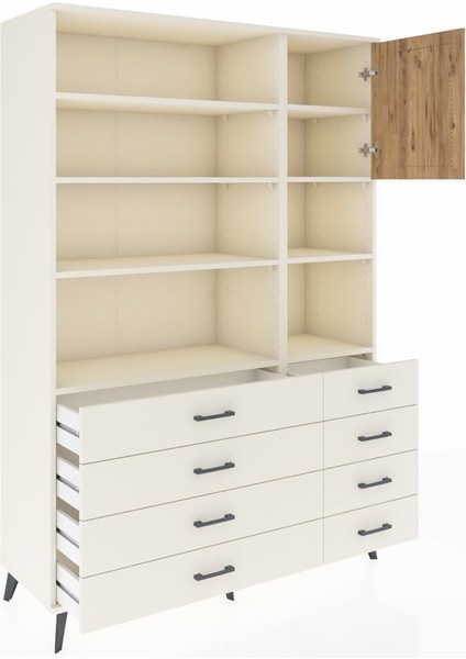 Hyperion Dolap 8 Raflı 8 Çekmeceli Tek Kapaklı 132X44X195 Aytaşı-Çam/aytaşı indirimleri