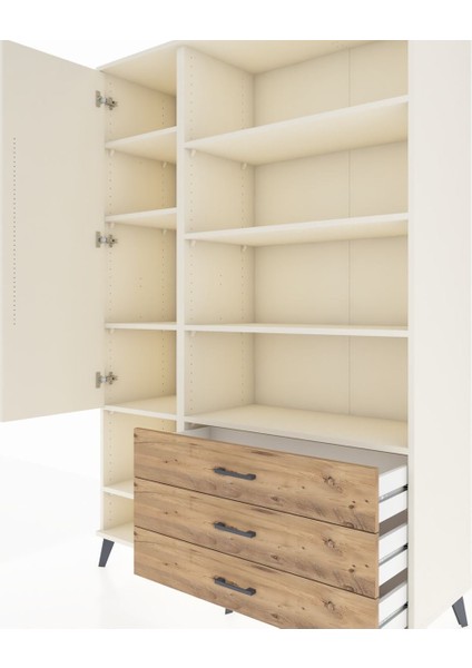 Hyperion Dolap 9 Raflı 3 Çekmeceli Tek Kapaklı 132X44X195 Aytaşı-Aytaşı/çam fırsatları