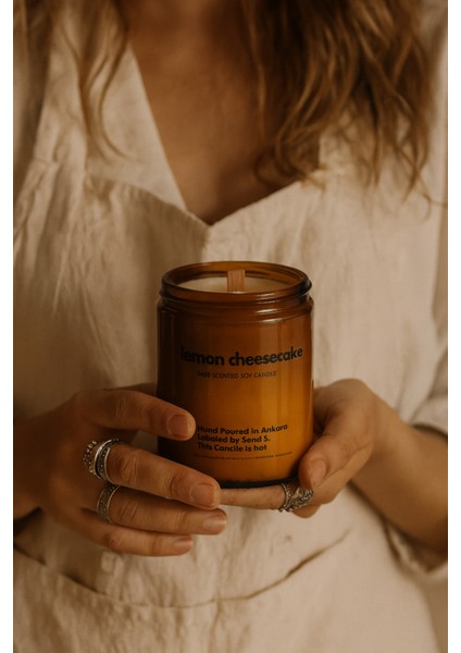 : Lemon Cheesecake: Amber Cam Kavanozda : Kokulu Soya Mum (Limon, Vannilya, Karamel) modelleri