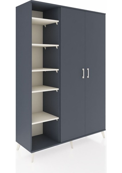 Hyperion Dolap 7 Raflı 2 Kapaklı Tek Askılı 132X44X195 Antrasit-Antrasit/aytaşı fiyatları