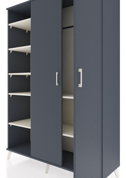 Hyperion Dolap 7 Raflı 2 Kapaklı Tek Askılı 132X44X195 Antrasit-Antrasit/aytaşı fırsatları