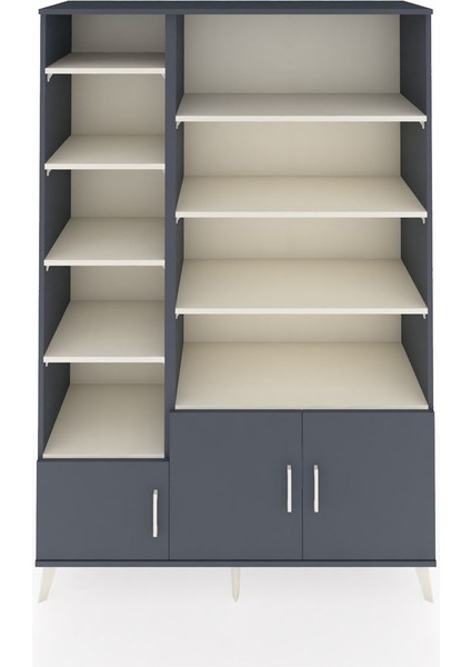 Hyperion Dolap 10 Raflı 3 Kapaklı 132X44X195 Antrasit-Antrasit/aytaşı