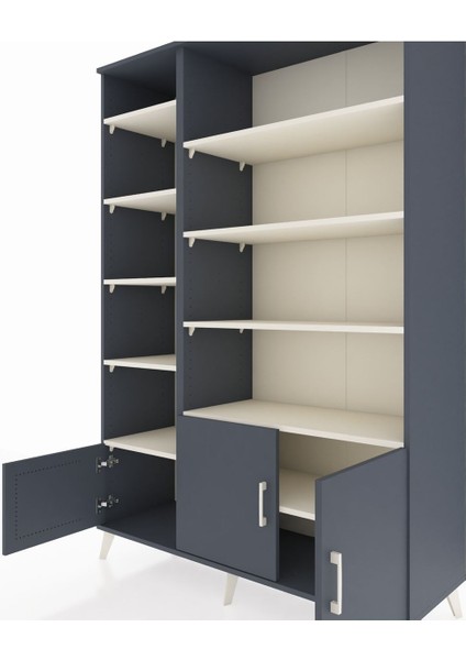 Hyperion Dolap 10 Raflı 3 Kapaklı 132X44X195 Antrasit-Antrasit/aytaşı fırsatları