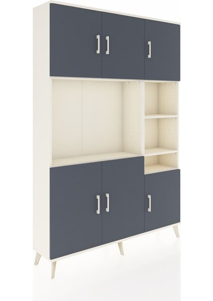 Arges Dolap 10 Raflı 6 Kapaklı 132X30X195 Aytaşı-Antrasit/aytaşı fiyatları